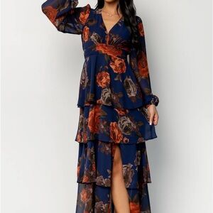 Floral Chiffon Maxi Dress